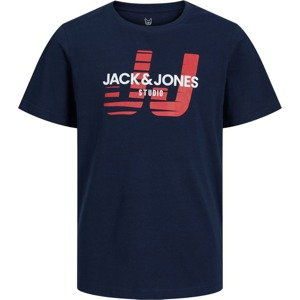 Jack & Jones Junior Tričko námořnická modř / červená / bílá