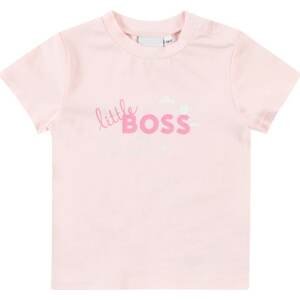 BOSS Kidswear Tričko pink / růžová / bílá