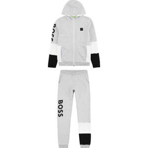 BOSS Kidswear Joggingová souprava šedý melír / černá / bílá