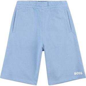 BOSS Kidswear Kalhoty nebeská modř / bílá