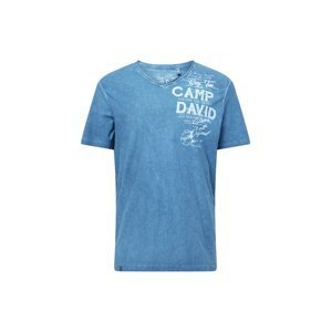 CAMP DAVID Tričko modrá džínovina / bílá
