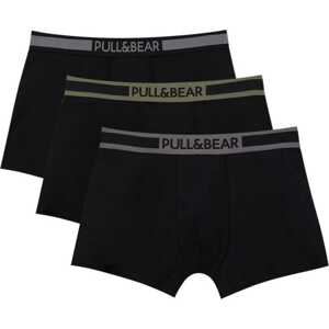 Pull&Bear Boxerky šedá / světle zelená / černá