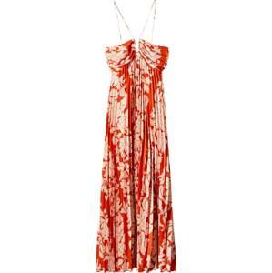 MANGO Letní šaty 'Rania' krémová / červená