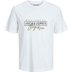 JACK & JONES Tričko olivová / černá / bílá