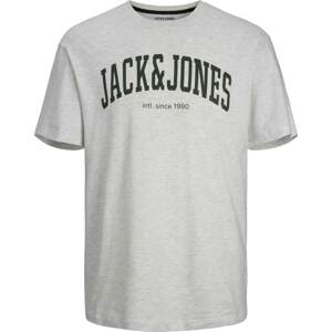 JACK & JONES Tričko 'Josh' černá / bílý melír