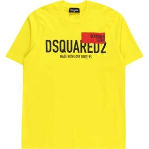 DSQUARED2 Tričko žlutá / tmavě červená / černá