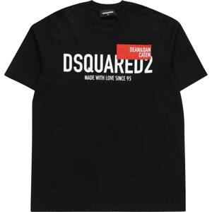 DSQUARED2 Tričko červená / černá / bílá