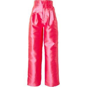 Warehouse Kalhoty se sklady v pase 'Satin Twill High Waisted Wide Leg Trouse' pink