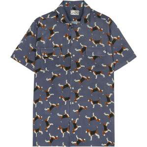 Scalpers Košile 'Beagle Resort' modrá / hnědá / černá / bílá