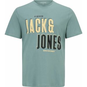 Jack & Jones Plus Tričko 'COAST' tyrkysová / žlutá / černá