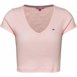 Tommy Jeans Tričko námořnická modř / pastelově růžová / červená / bílá