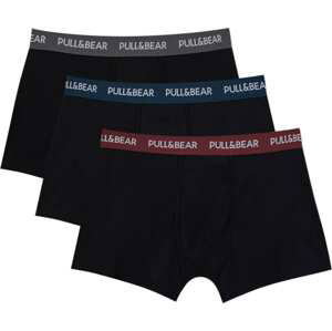 Pull&Bear Boxerky tmavě modrá / tmavě červená / černá / bílá