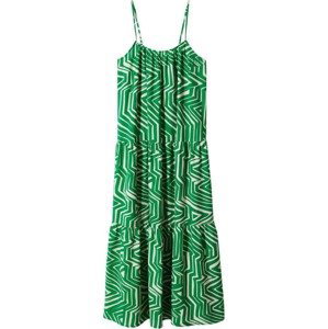 MANGO Letní šaty 'Gari' zelená / bílá