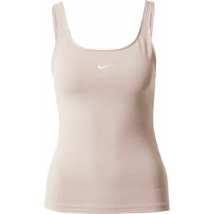 Nike Sportswear Top šedobéžová / bílá