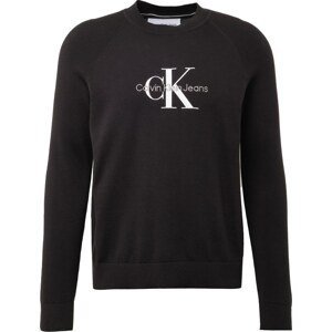 Calvin Klein Jeans Svetr 'DRIVER' černá / bílá