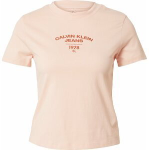 Calvin Klein Jeans Tričko světle hnědá / růžová