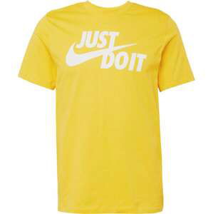 Nike Sportswear Tričko tmavě žlutá / bílá