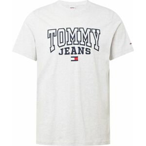 Tommy Jeans Tričko námořnická modř / světle šedá / ohnivá červená