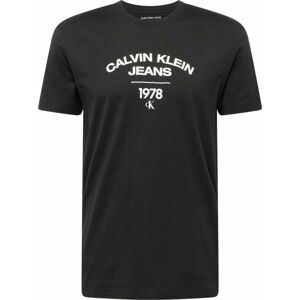 Calvin Klein Jeans Tričko černá / bílá