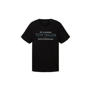 TOM TAILOR Tričko chladná modrá / černá / bílá