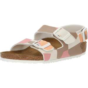 BIRKENSTOCK Sandály 'Milano' olivová / korálová / pink / přírodní bílá