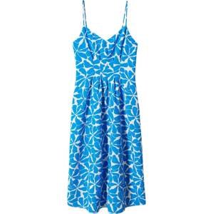 MANGO Letní šaty 'Salinas' královská modrá / bílá