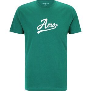 AÉROPOSTALE Tričko zelená / bílá