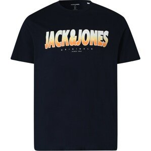 Jack & Jones Plus Tričko námořnická modř / oranžová / bílá