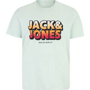 Jack & Jones Plus Tričko tyrkysová / jasně oranžová / červená / černá