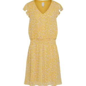 ICHI Letní šaty 'Ixeda' hnědá / žlutá / bílá