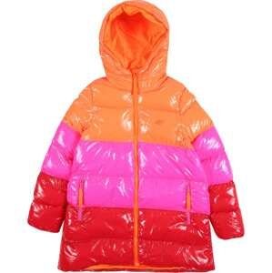 4F Outdoorová bunda oranžová / pink / jasně červená