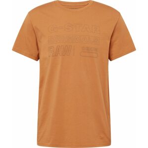 G-Star RAW Tričko hnědá / černá