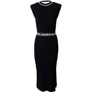 Karl Lagerfeld Úpletové šaty černá / bílá