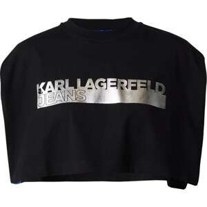 KARL LAGERFELD JEANS Tričko černá / stříbrná