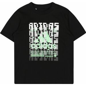 ADIDAS SPORTSWEAR Funkční tričko světle zelená / černá / bílá