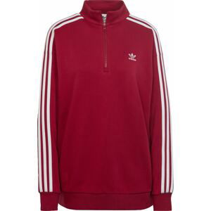 ADIDAS ORIGINALS Mikina burgundská červeň / bílá