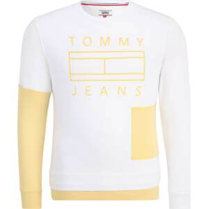 Tommy Jeans Mikina žlutá / bílá