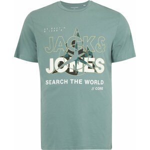 Jack & Jones Plus Tričko krémová / zelená / černá / bílá