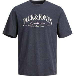 Jack & Jones Plus Tričko 'Palma' noční modrá / růžová / bílá