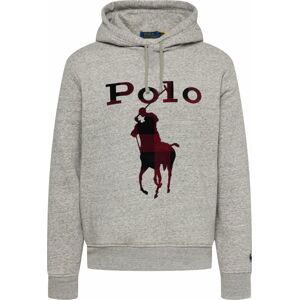 Polo Ralph Lauren Mikina šedý melír / krvavě červená / černá