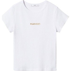 MANGO Tričko zlatá / bílá