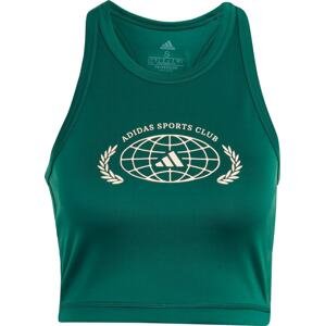 ADIDAS SPORTSWEAR Funkční tričko béžová / tmavě zelená