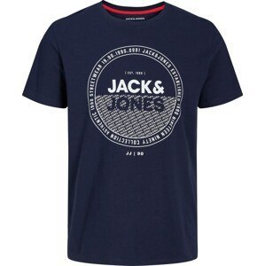 JACK & JONES Tričko 'RALF' námořnická modř / bílá