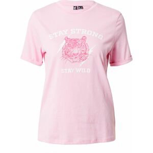 PIECES Tričko 'RIA' pink / světle růžová / bílá