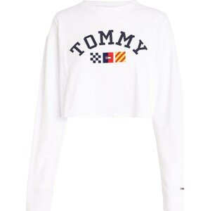 Tommy Jeans Tričko tmavě modrá / žlutá / červená / offwhite