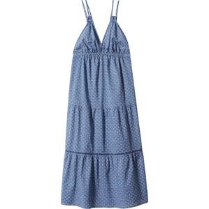 MANGO Letní šaty 'Luna' modrá / černá / bílá