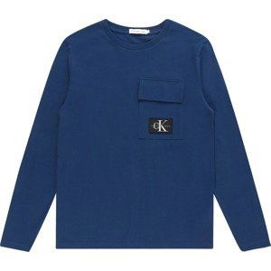 Calvin Klein Jeans Tričko enciánová modrá / černá / bílá