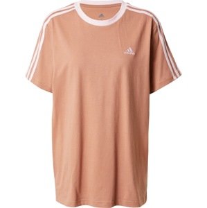 ADIDAS SPORTSWEAR Funkční tričko světle hnědá / růžová / bílá