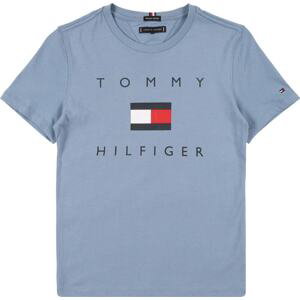 TOMMY HILFIGER Tričko modrá / ohnivá červená / bílá