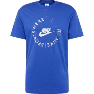 Nike Sportswear Tričko královská modrá / bílá